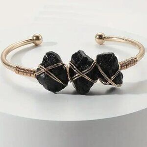 Gold and Black Stone Women's Bracelet